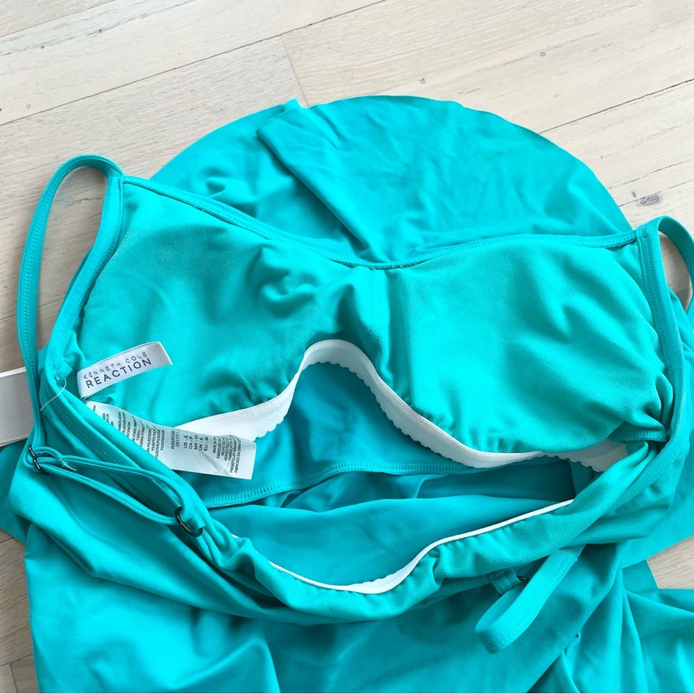 Kenneth Cole Reaction Ruffle Shuffle Tankini | Teal | Small - Picture 7 of 12